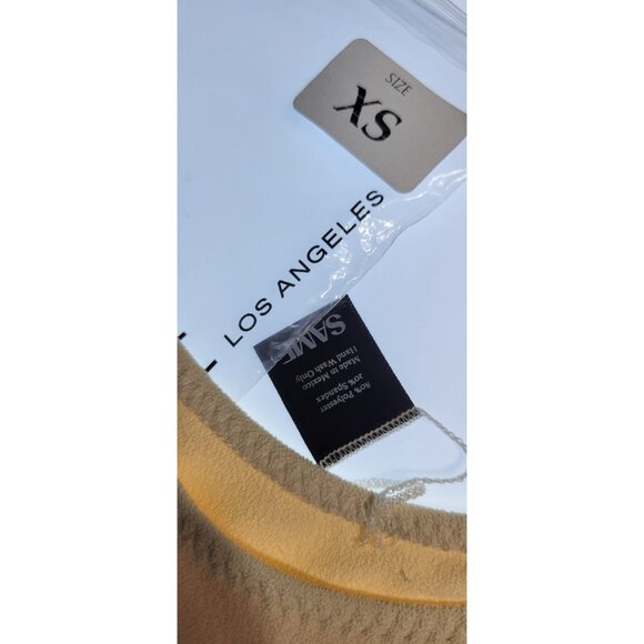 SAME Los Angeles Bottom Swim  Womens High Rise Solid Size XS Faux Suede Beige - Picture 2 of 7